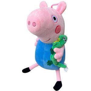 GEORGE From Peppa Pig Plush Stuffed Animal Pig with Green Dinosaur 12"